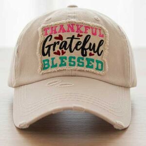 2/$30  White Thankful Grateful Blessed Baseball Hat